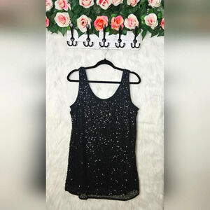 Cherokee Hand Beaded Sequined Layered Tank Top